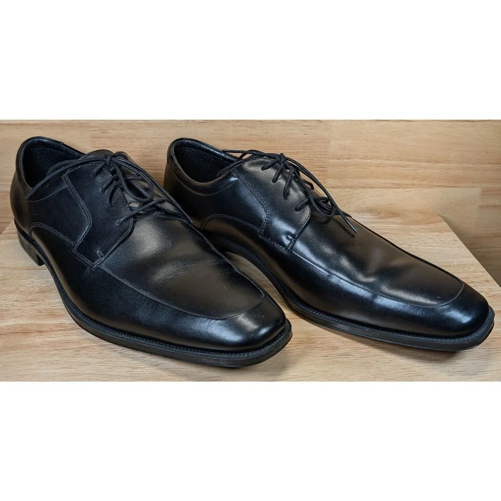 Aston Grey Harlan Men's 13 Black Leather Oxford Dress Shoes Lace Up Business